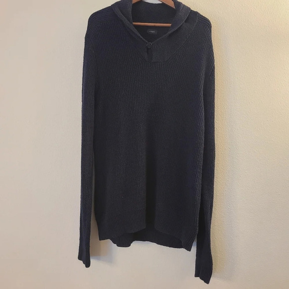 J Crew Navy Nautical Linen & Cotton Sweater - Picture 1 of 6